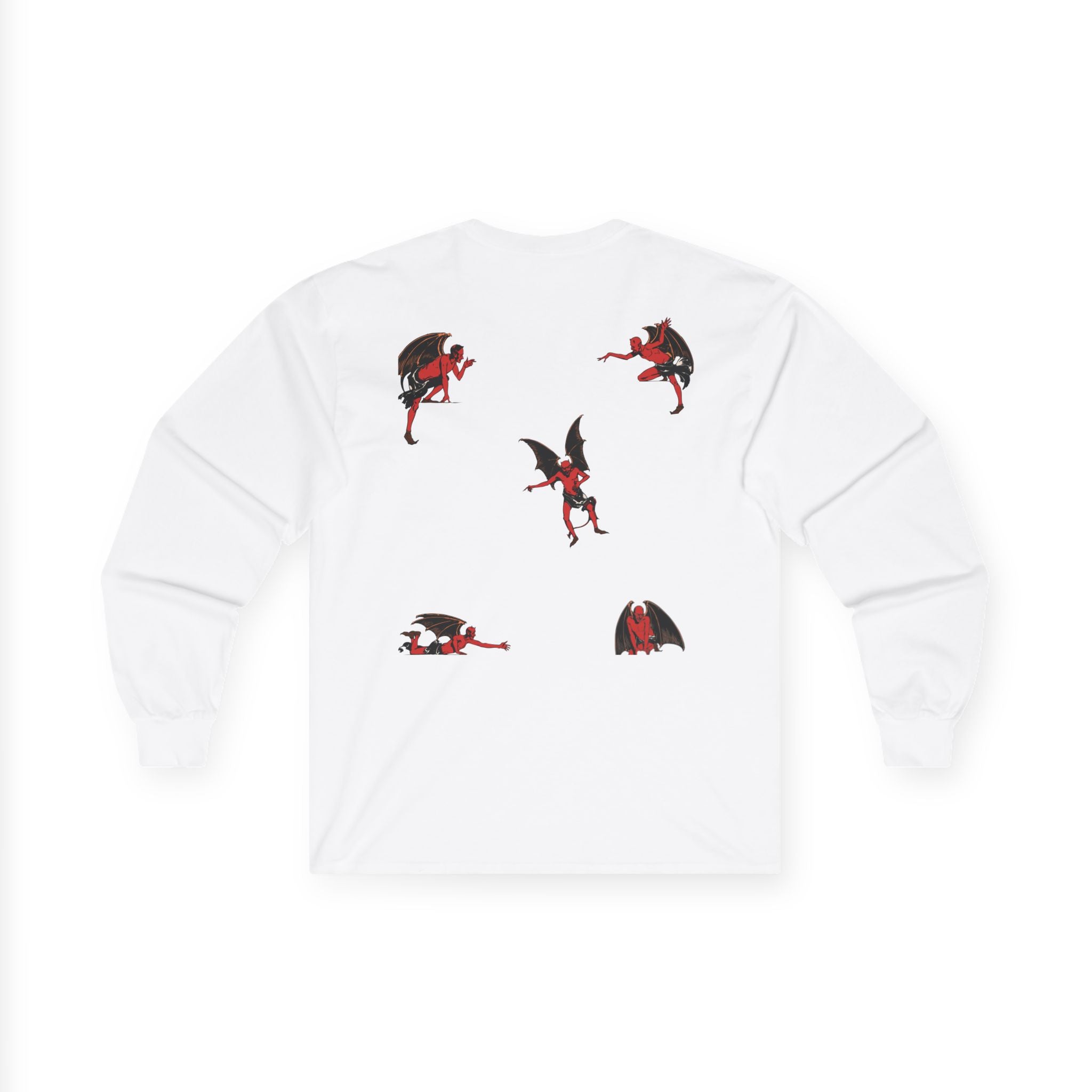 Long Sleeve Tee — Retro Red Devil Graphic Shirt